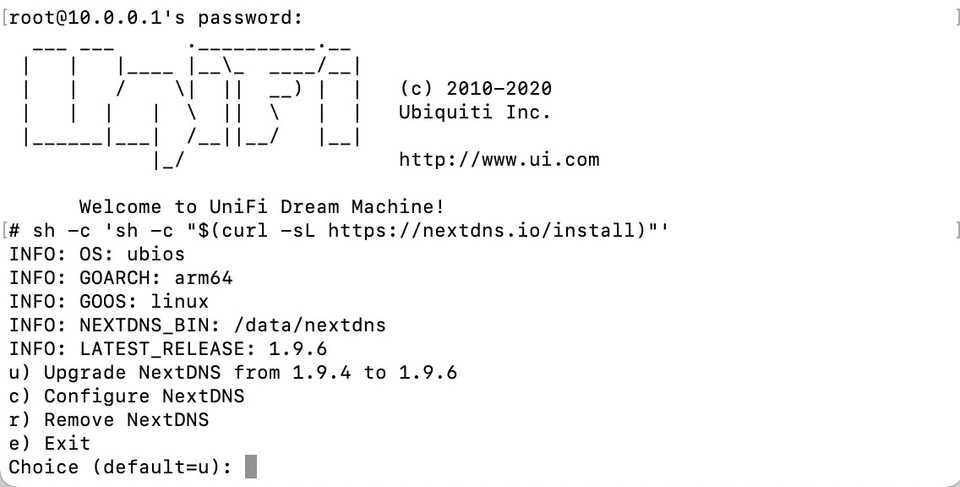 NextDNS Unifi CLI Prompt